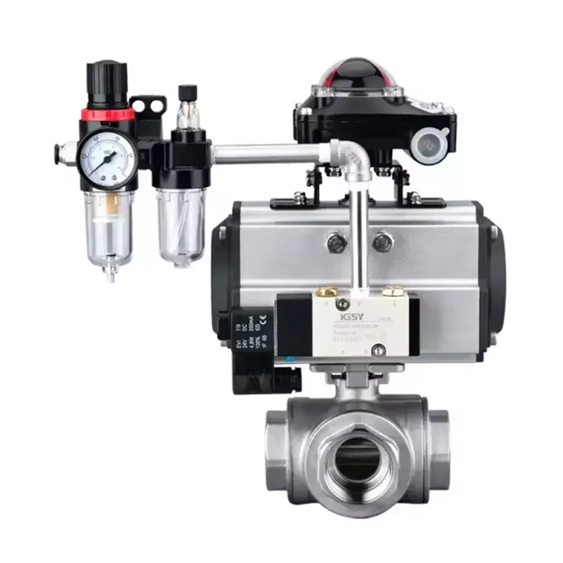 Q614 / 15f Pneumatic tria-via threaded pila valvae